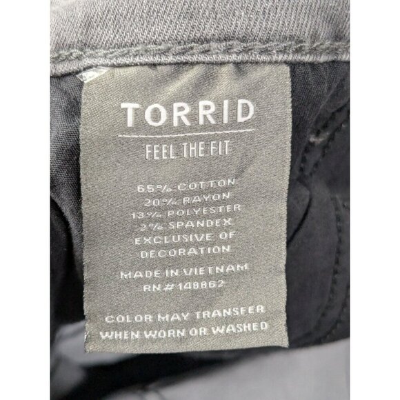 Torrid Crop Pull On Boyfriend Straight Pants Womens M/L 10 Medum/Large Gray - Picture 6 of 16